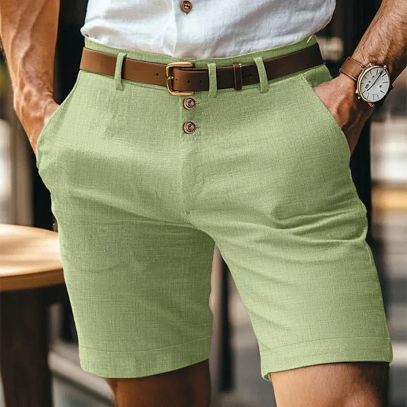 Breathable & Vintage Slim-Fit Summer Shorts for Men – Lennart-Light green-S-State of Style