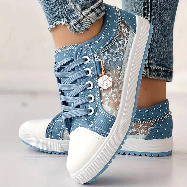 Breathable Women's Canvas Sneakers with Floral Lace – Celina-3-State of Style
