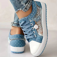 Breathable Women's Canvas Sneakers with Floral Lace – Celina-3-State of Style