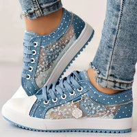 Breathable Women's Canvas Sneakers with Floral Lace – Celina-3-State of Style