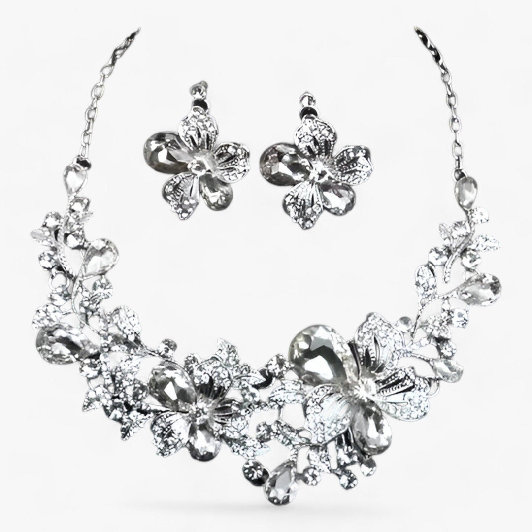 Bridal Jewelry Set with Enamel Flowers - Fleur-Mixed-State of Style