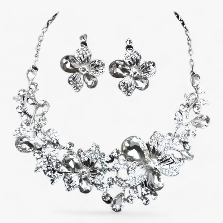 Bridal Jewelry Set with Enamel Flowers - Fleur-Mixed-State of Style