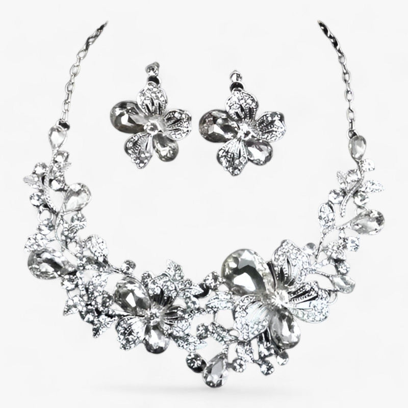 Bridal Jewelry Set with Enamel Flowers - Fleur-Mixed-State of Style