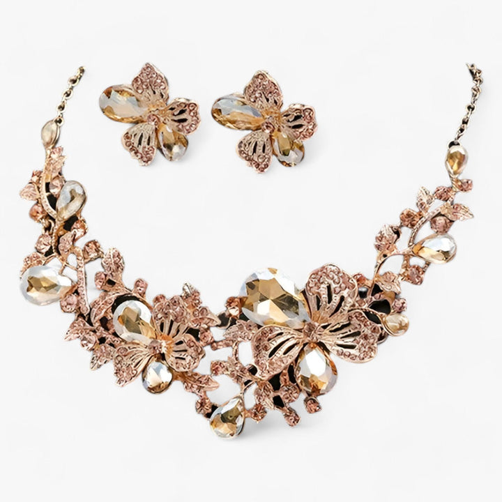 Bridal Jewelry Set with Enamel Flowers - Fleur-Mixed-State of Style