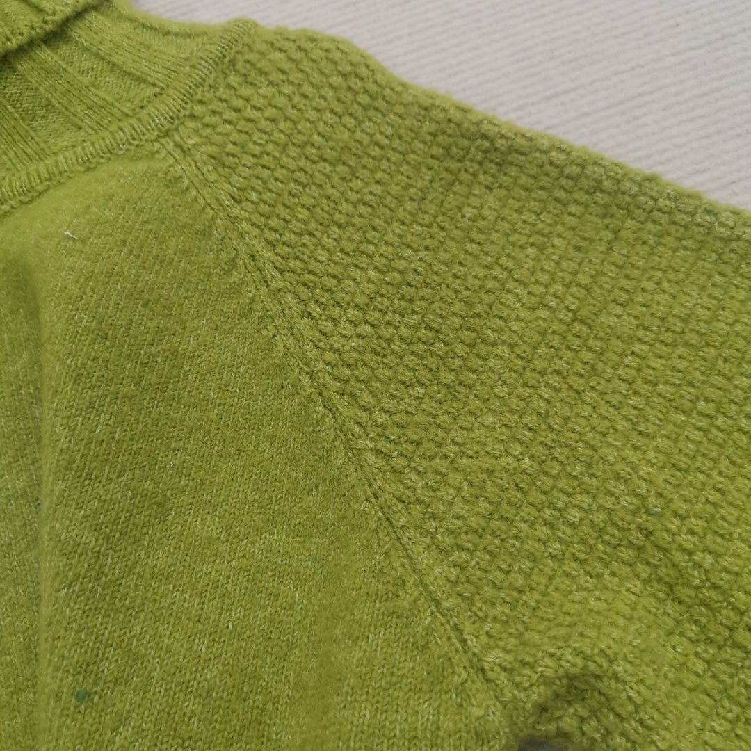 Bright Green, Oversized Knitted Turtleneck Sweater - AutumnGleam-S (36/38)-State of Style