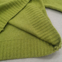 Bright Green, Oversized Knitted Turtleneck Sweater - AutumnGleam-S (36/38)-State of Style