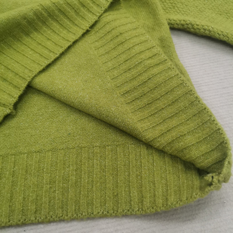 Bright Green, Oversized Knitted Turtleneck Sweater - AutumnGleam-S (36/38)-State of Style