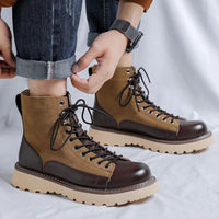 British Retro Leather Boots Leon – Stylish & Comfortable Fit-Beige-5.0-State of Style