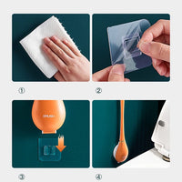 Silicone toilet brush with wall holder & drip tray – Clevora