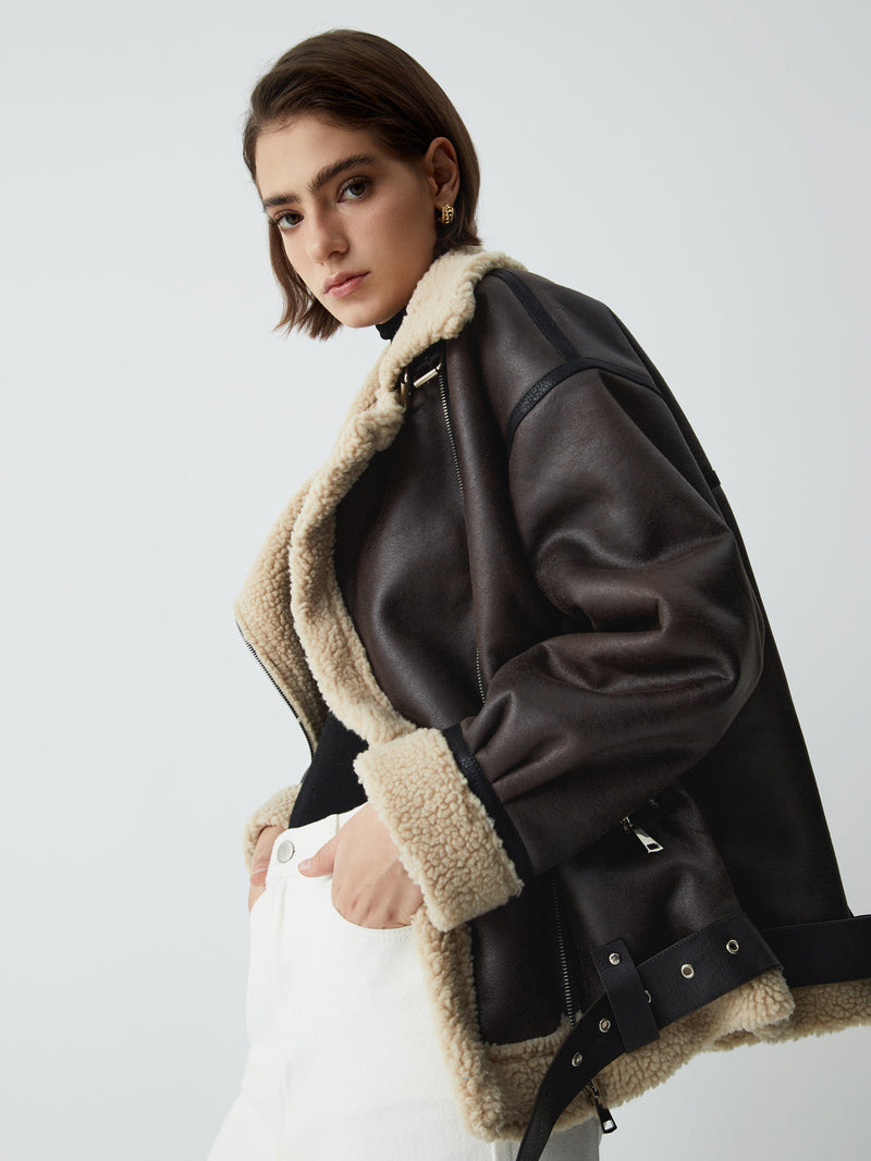 Brown Leather Flight Jacket for Women - Mila-XS-State of Style