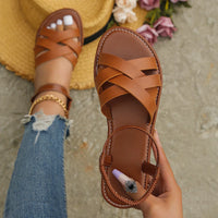 Brown Roman Ladies Summer Sandals with Non-Slip Sole – Yvelle-3-State of Style