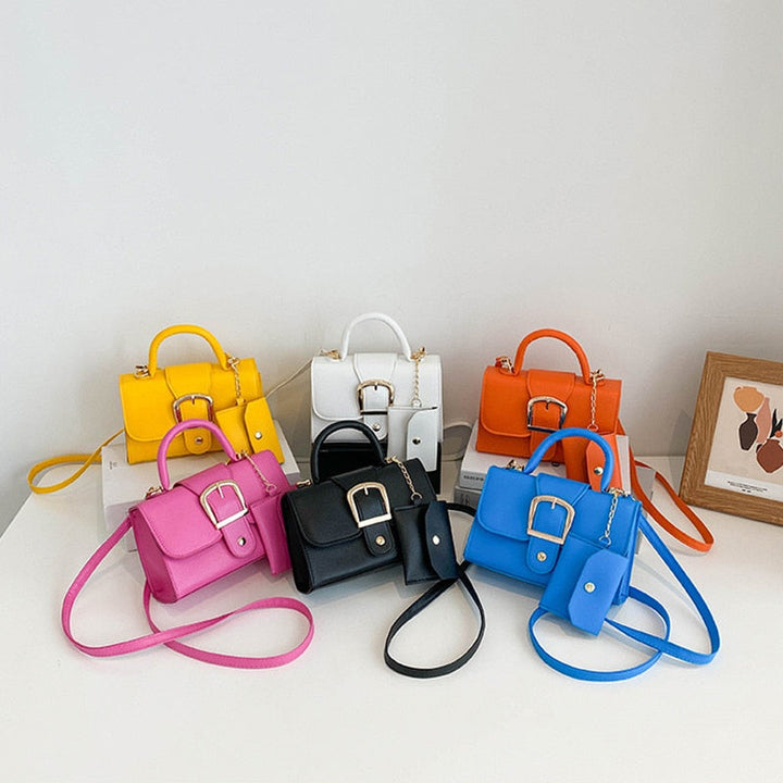 BruceBag | Women's Elegant Buckle Handbag-Black-20x13x7cm-State of Style