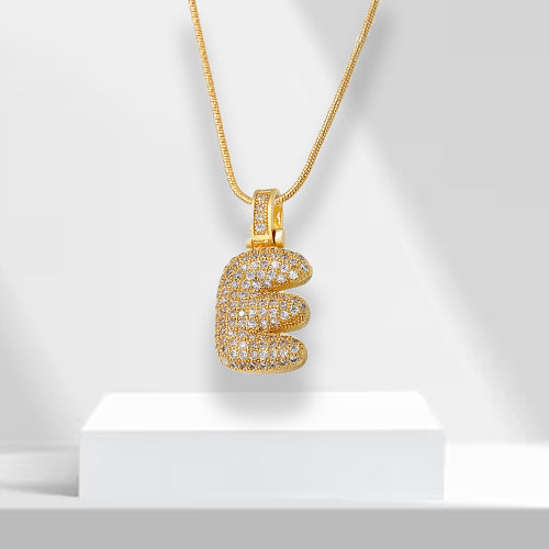 Bubble Letters Necklace with Pendant - LuxeLette-E-State of Style