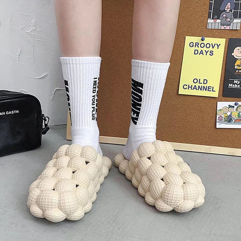 Bubble Slides | Trendy & Comfortable Indoor Slippers-Beige-5.0-6.0-State of Style