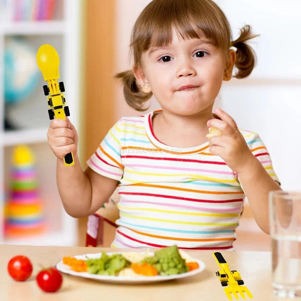 Bulldozer Children's Cutlery Set - ConstructoFork-SET OF 3 FORKS-State of Style
