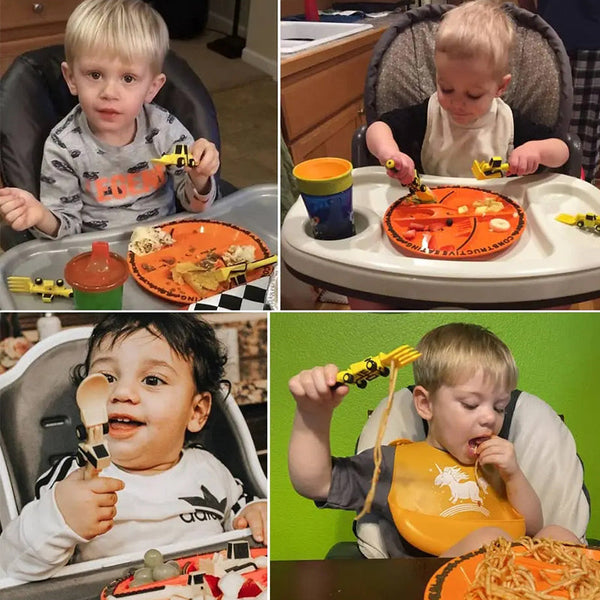 Bulldozer Children's Cutlery Set - ConstructoFork-SET OF 3 FORKS-State of Style