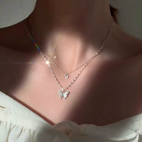 Butterfly Necklace for Women | Elegant Butterfly Pendant-Silver-State of Style