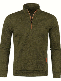 Men's pullover with neck zip for autumn & winter - Matteo