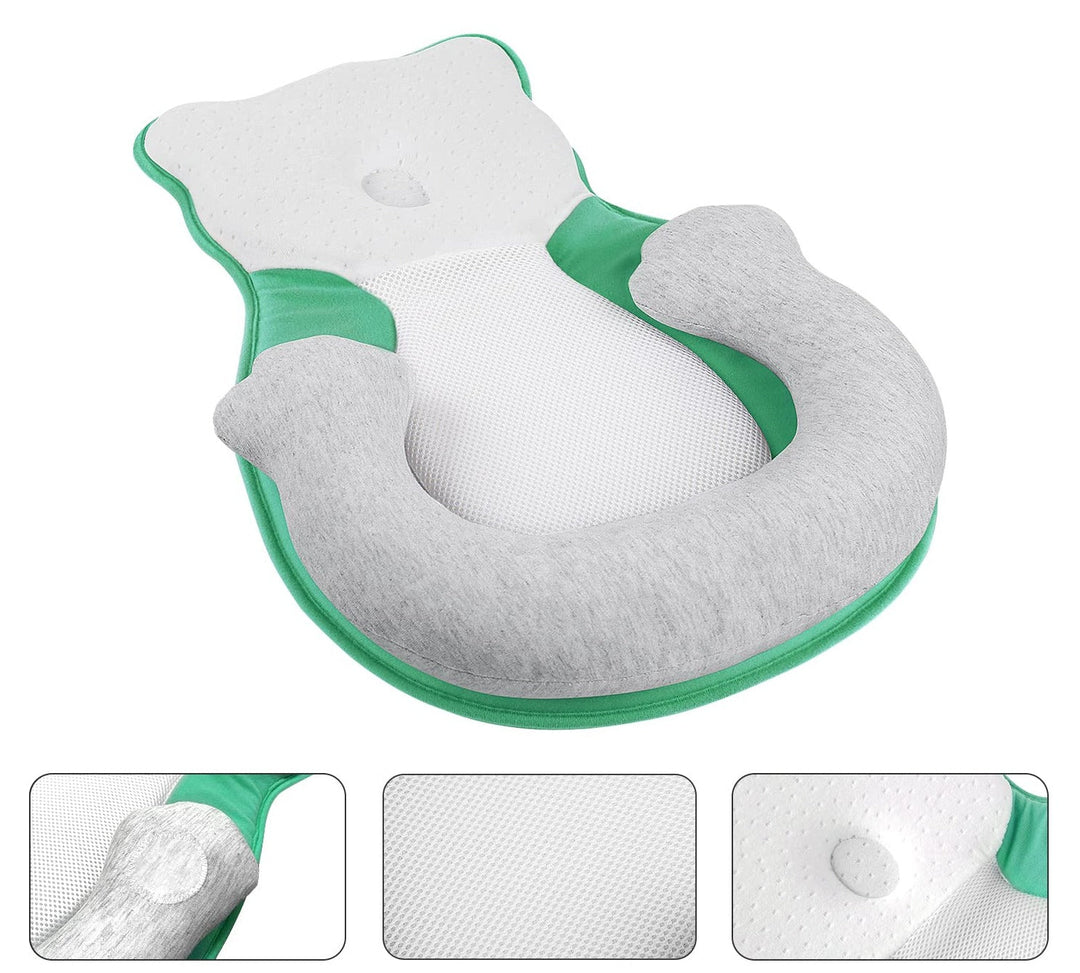 Soft positioning pillow for newborns with leg support – CozyNest
