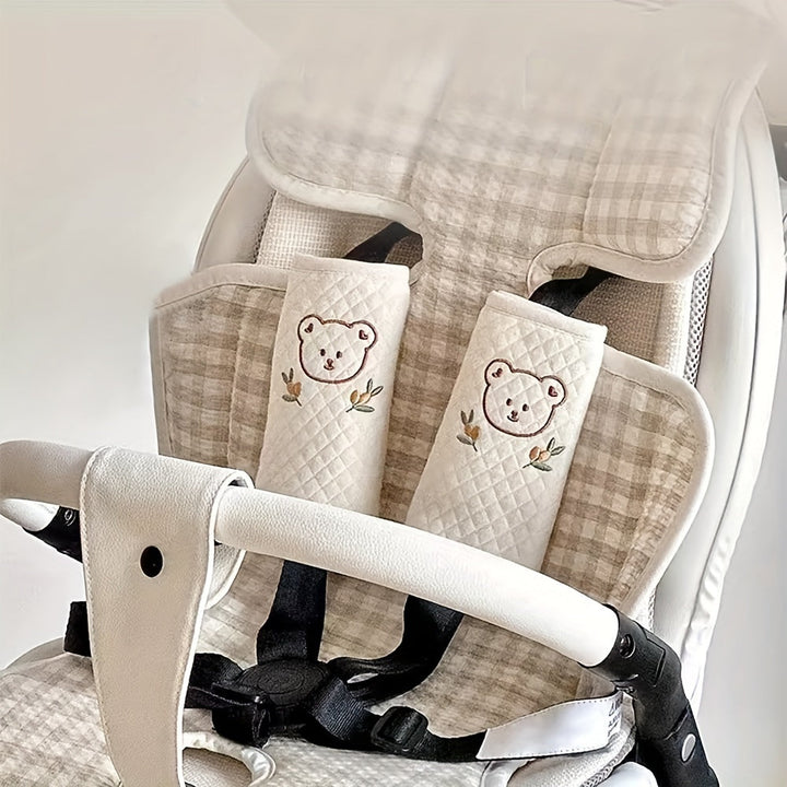 Shoulder pads for pushchairs and car seats – comfort with an animal motif