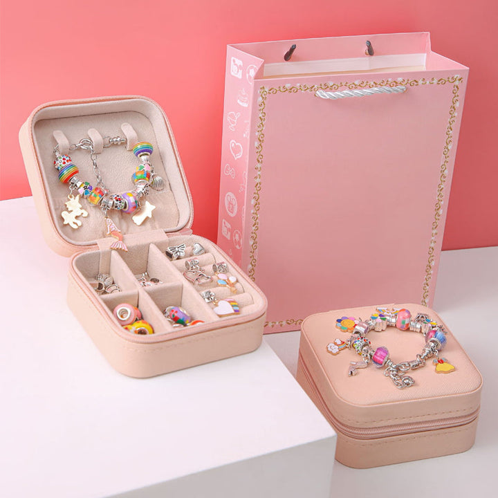 DIY bracelet craft kit for children with beads, charms and a gift box