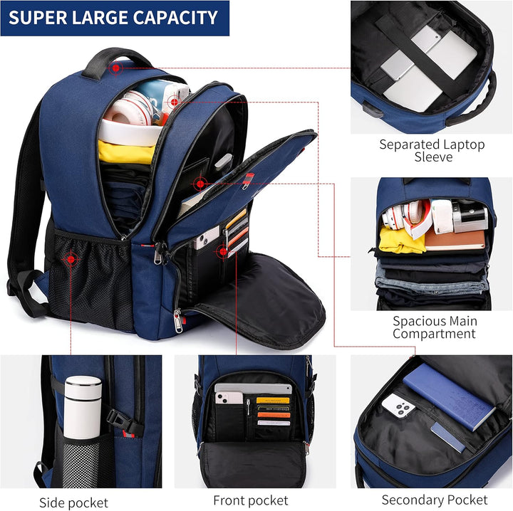 Water-Resistant Laptop Backpack with USB Port & Anti-Theft Design – TechPro