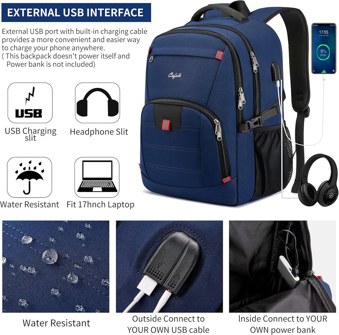 Water-Resistant Laptop Backpack with USB Port & Anti-Theft Design – TechPro