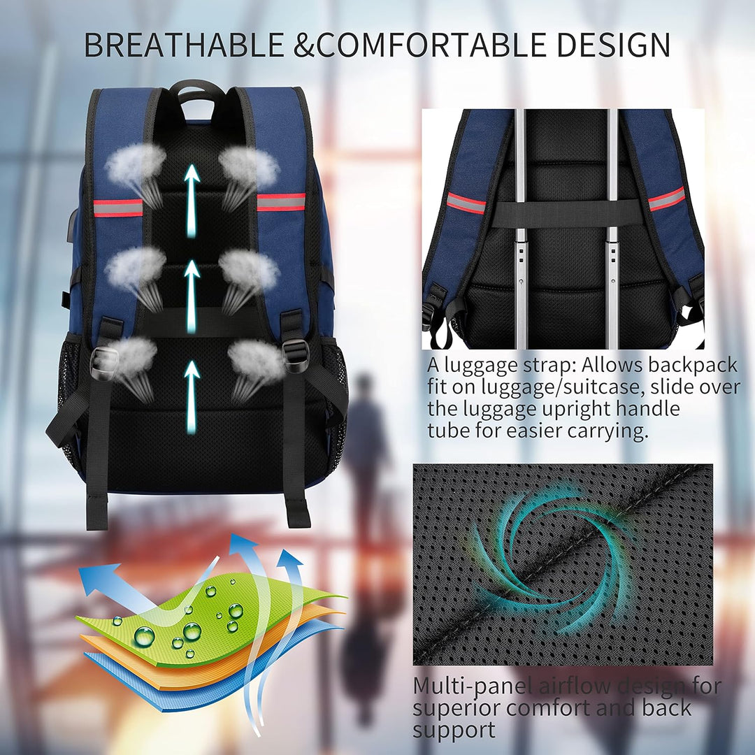 Water-Resistant Laptop Backpack with USB Port & Anti-Theft Design – TechPro