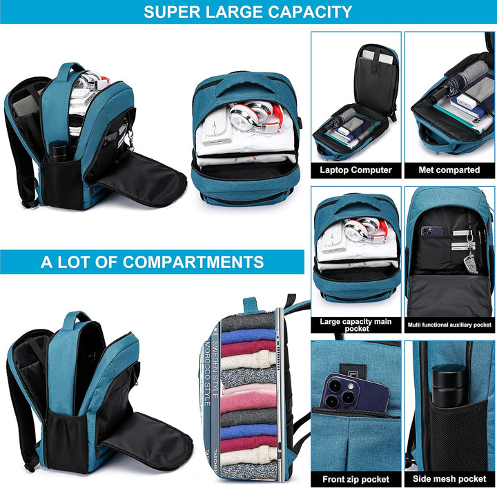 Water-Resistant Laptop Backpack with USB Port & Anti-Theft Design – TechPro