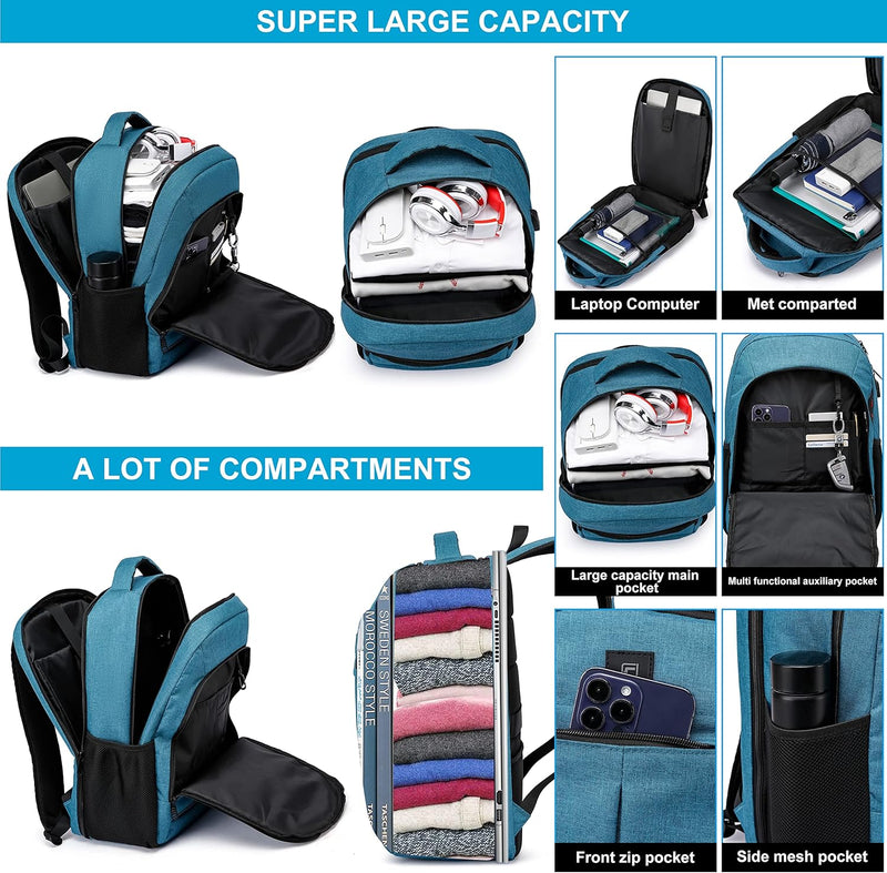 Water-Resistant Laptop Backpack with USB Port & Anti-Theft Design – TechPro