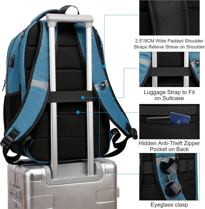 Water-Resistant Laptop Backpack with USB Port & Anti-Theft Design – TechPro