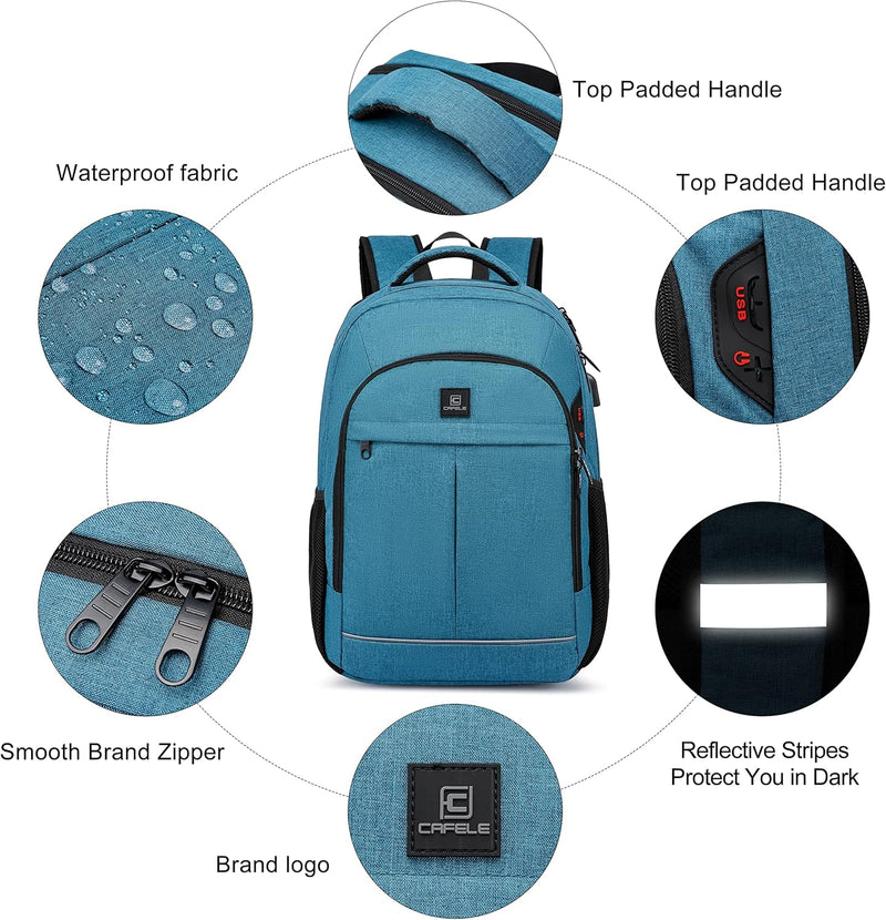 Water-Resistant Laptop Backpack with USB Port & Anti-Theft Design – TechPro