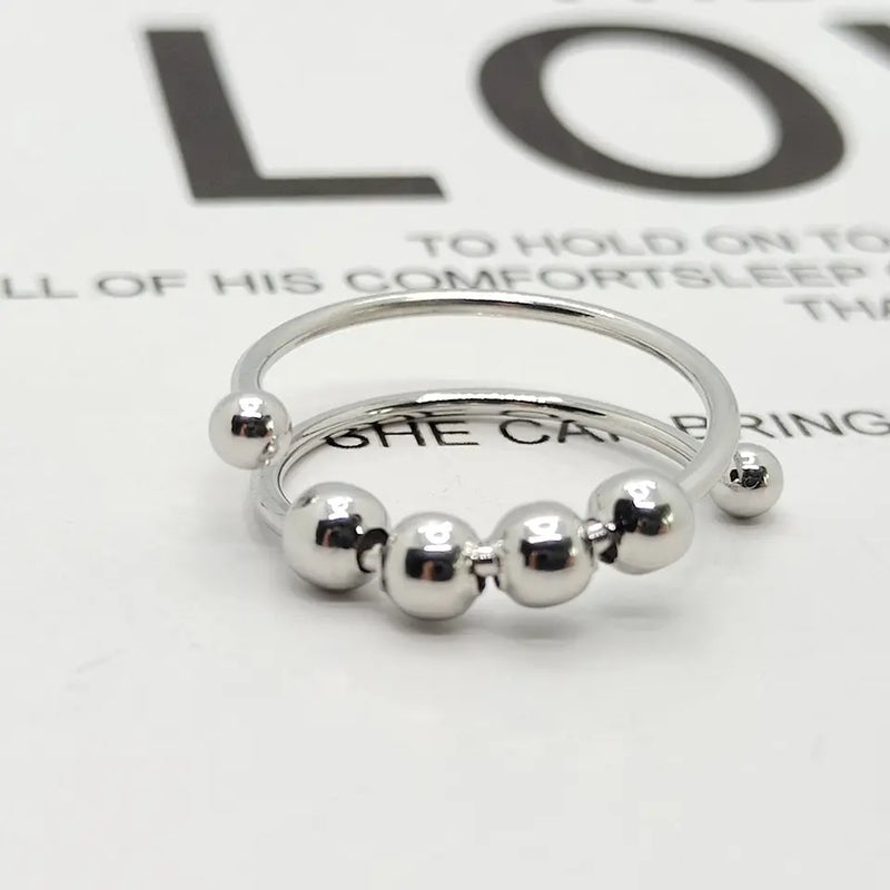 Calming Anti-Stress Ring - Serena-Silver-State of Style