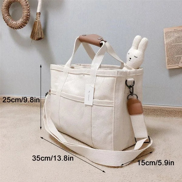 Canvas Tote Bag - UrbanGrace-Beige-State of Style