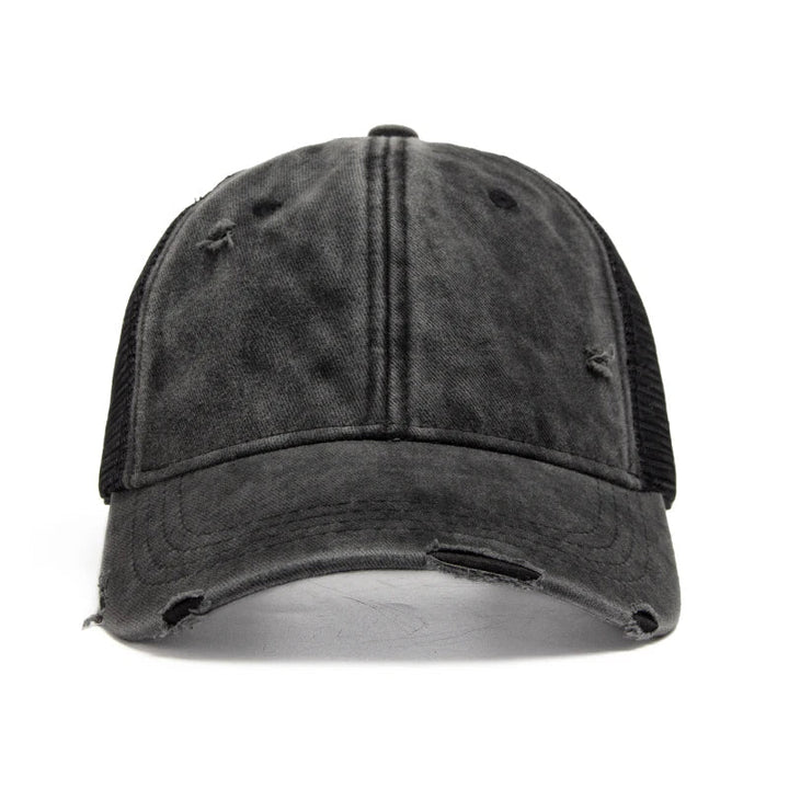 Cap with braid opening & mesh design – buy 1, get 1 free – Liora-Black-State of Style