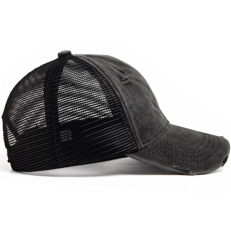 Cap with braid opening & mesh design – buy 1, get 1 free – Liora-Blue-State of Style