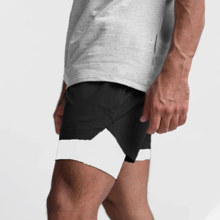 Carl Active-Fit Shorts-Black-White-S-State of Style