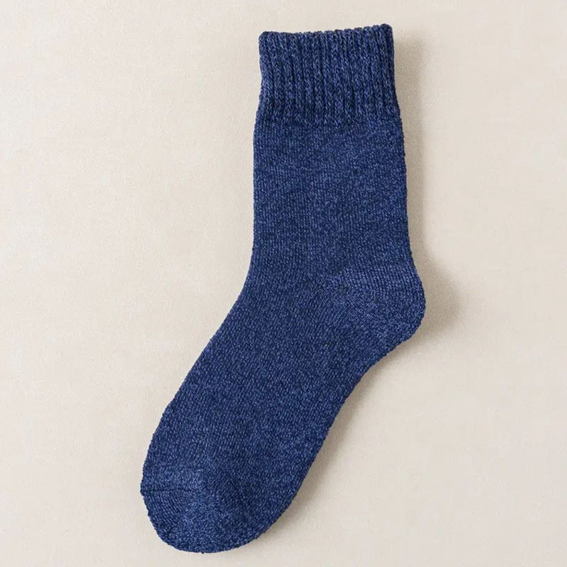 Carlos Traditional Socks – 5-Pack Thick Retro Thermal Socks-Blue-State of Style