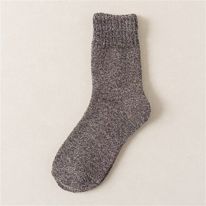 Carlos Traditional Socks – 5-Pack Thick Retro Thermal Socks-Brown-State of Style