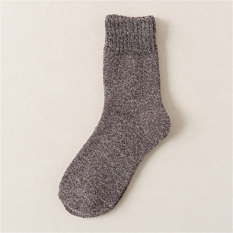 Carlos Traditional Socks – 5-Pack Thick Retro Thermal Socks-Brown-State of Style