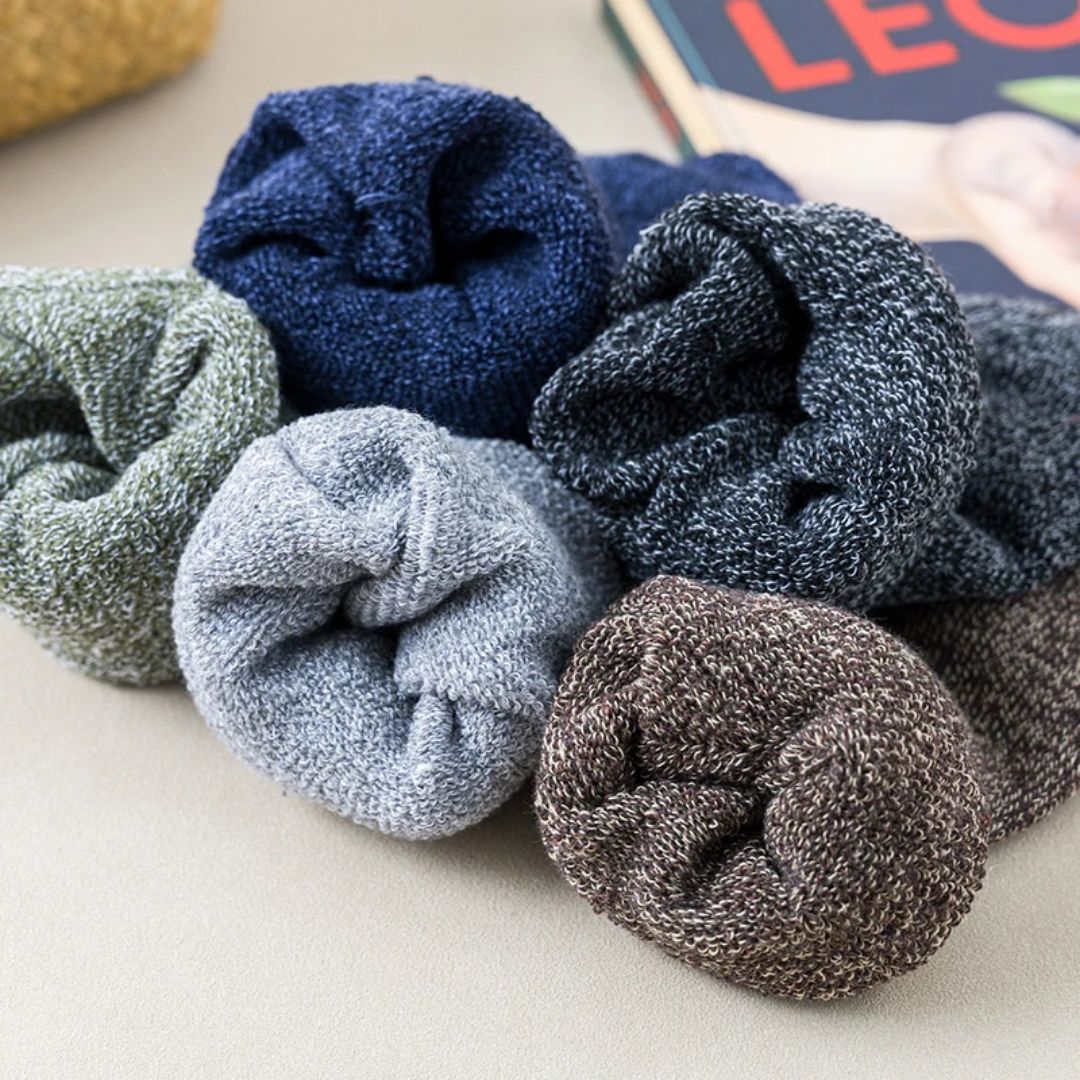 Carlos Traditional Socks – 5-Pack Thick Retro Thermal Socks-Dark Grey-State of Style