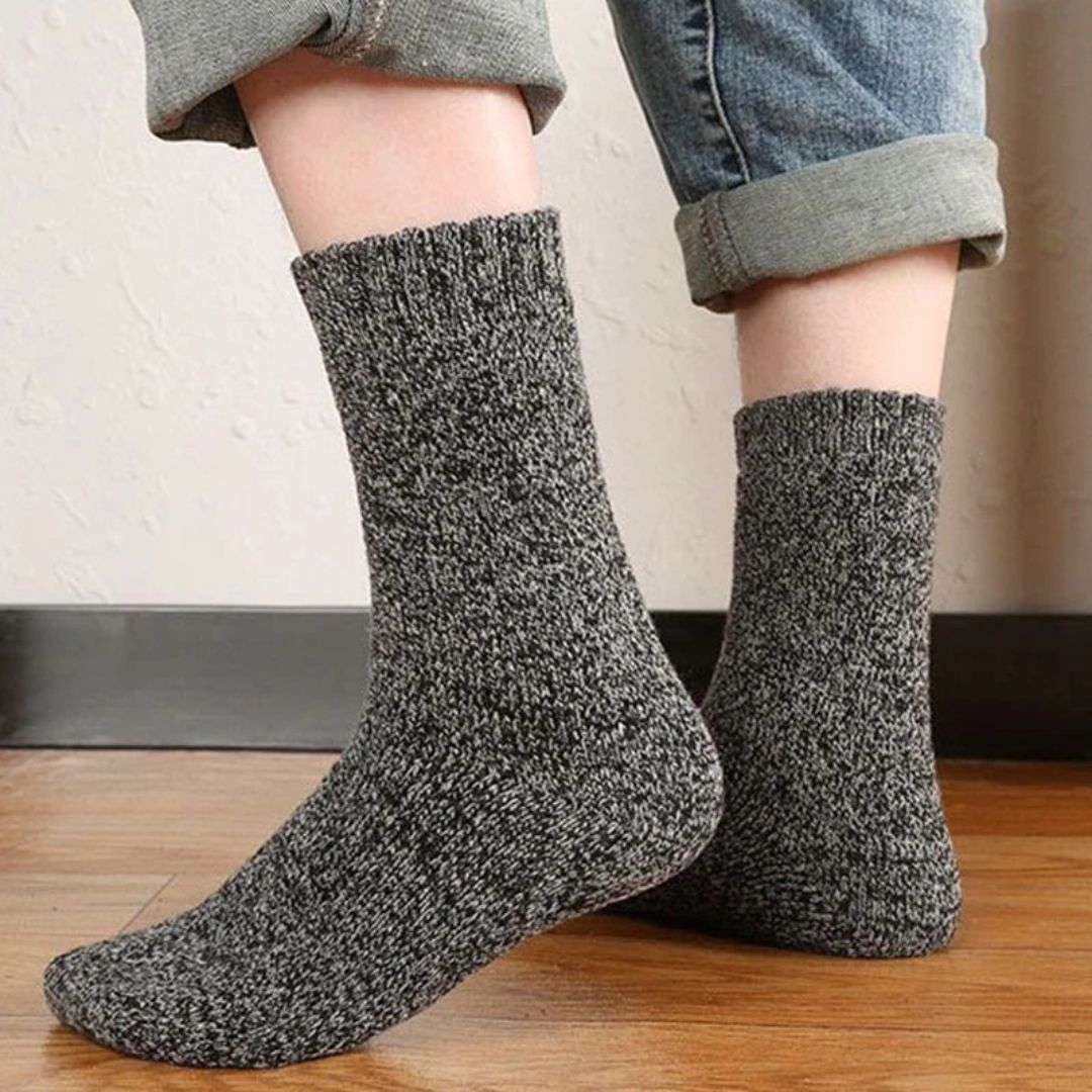Carlos Traditional Socks – 5-Pack Thick Retro Thermal Socks-Dark Grey-State of Style