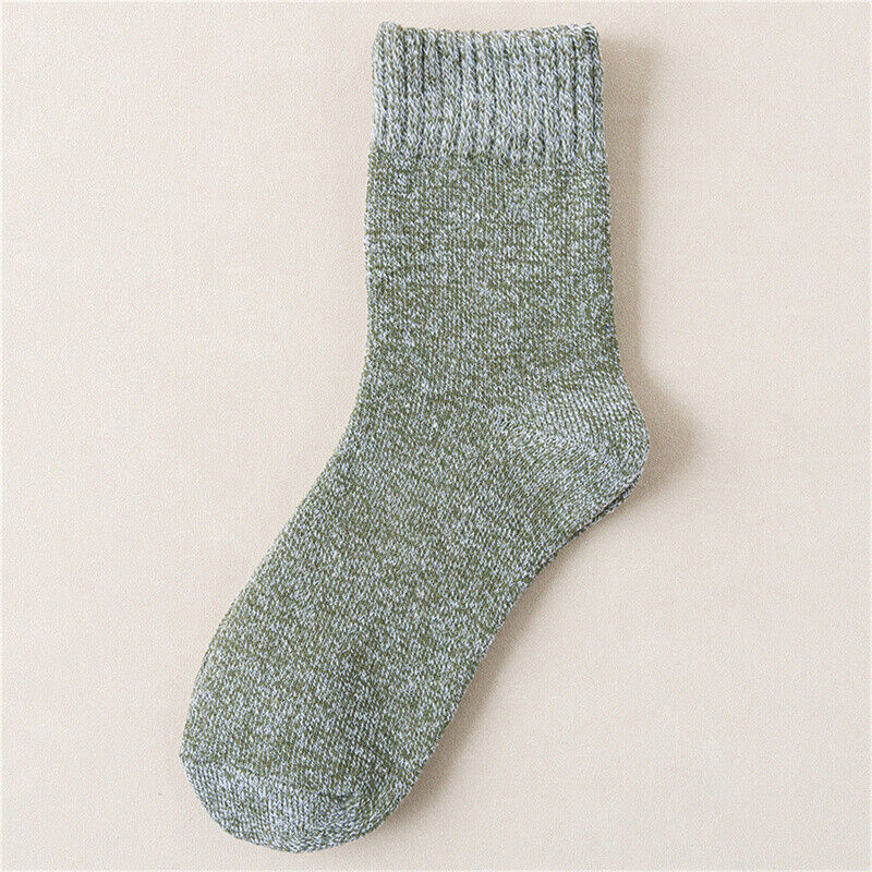 Carlos Traditional Socks – 5-Pack Thick Retro Thermal Socks-Light Green-State of Style
