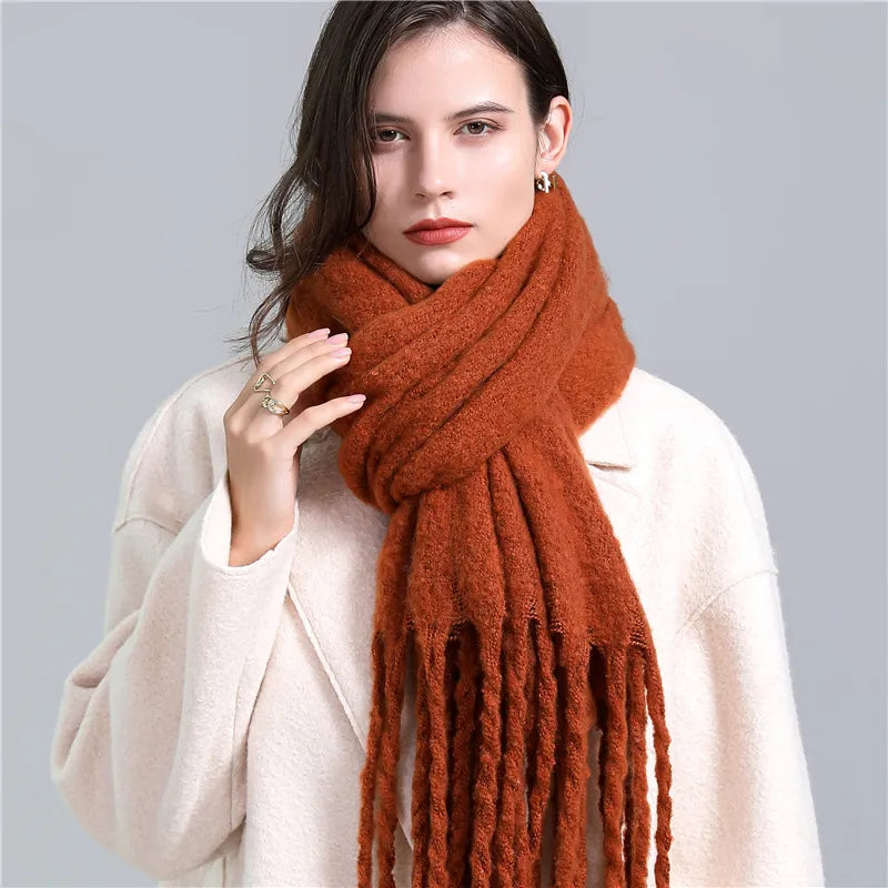 Carmie Checked Scarf – A Stylish Winter Essential-Chestnut Brown-State of Style