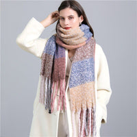 Carmie Checked Scarf – A Stylish Winter Essential-Sky Blue-State of Style