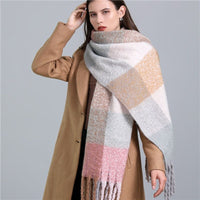 Carmie Checked Scarf – A Stylish Winter Essential-Sky Blue-State of Style