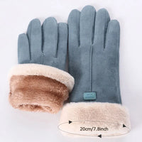 Carrie Faux Suede Gloves | Warm and Stylish-Blue-State of Style