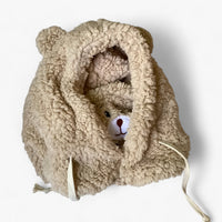 Cartoon Bear Hat with Ear and Face Protection - Winnie-Beige-56-58cm-State of Style