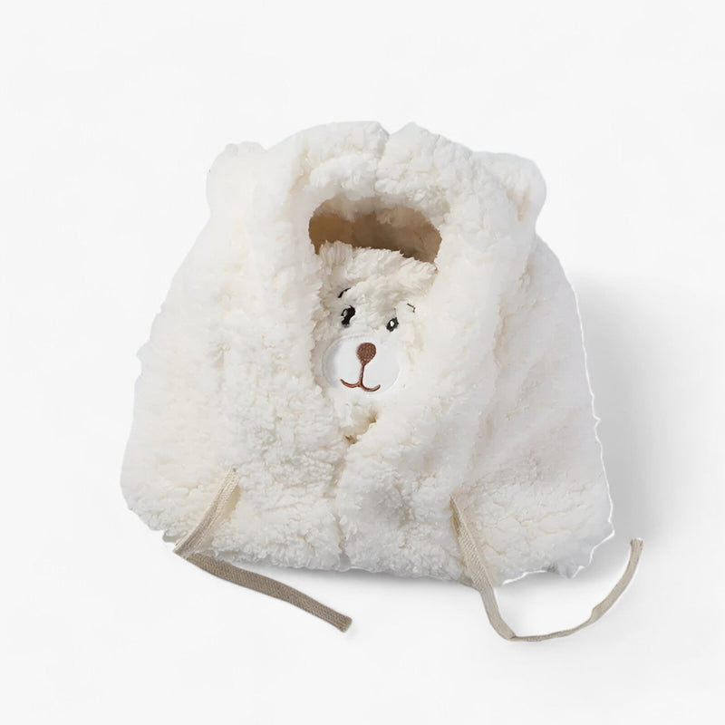Cartoon Bear Hat with Ear and Face Protection - Winnie-White-56-58cm-State of Style