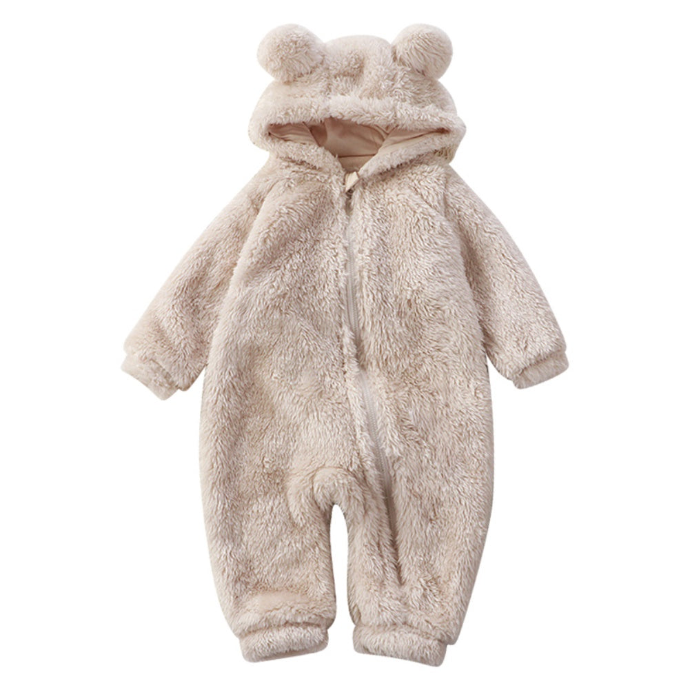 Cartoon Bear Winter Baby Onesie-Beige-0-6 Months-State of Style
